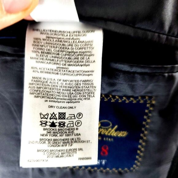 Brooks Brothers 1818 Regent Wool 2 Button Suit Jacket 42R Gray Estrato By Trabal - Picture 10 of 12